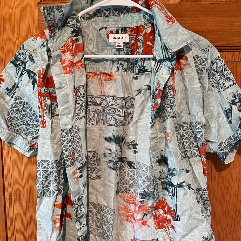 Haggar Vibrant Tropical Print Shirt